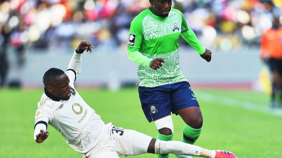 Kamogelo Sebelebele of Orlando Pirates and Siphosakhe Ntiya Ntiya of Marumo Gallants. Daniel Hlongwane/Gallo Images