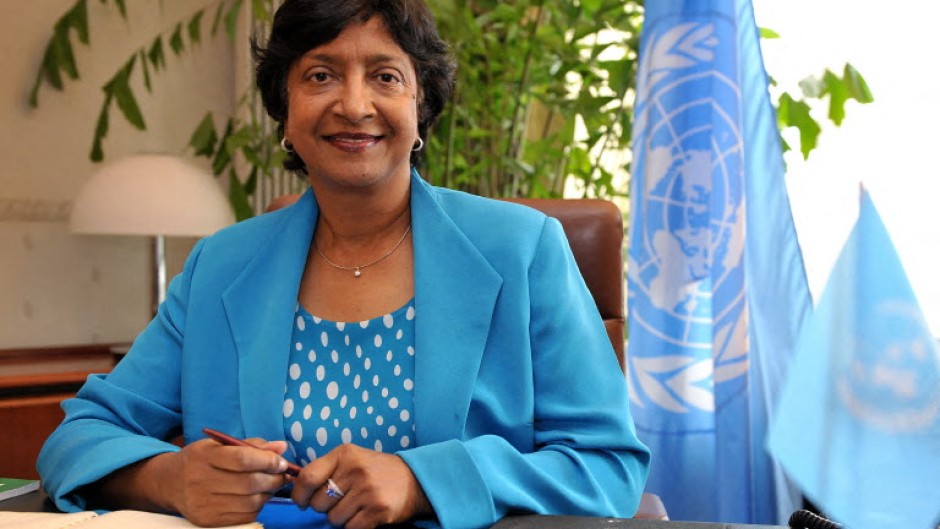 File: South African judge Navanethem (Navi) Pillay poses in her office. AFP/Fabrice Coffrini
