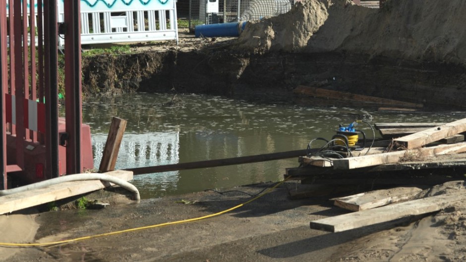 File: Water pooling in a ditch. Sven Kaeuler/dpa Picture-Alliance via AFP