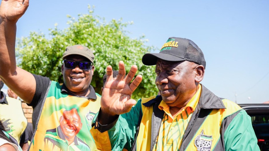 ANC president Cyril Ramaphosa on the campaign trail. X/@MYANC