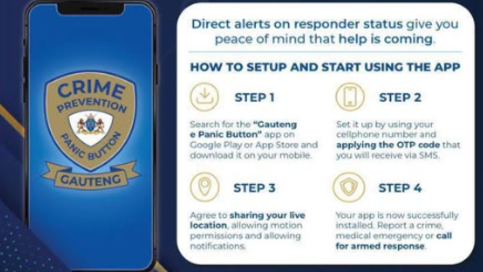 Gauteng e-panic button app
