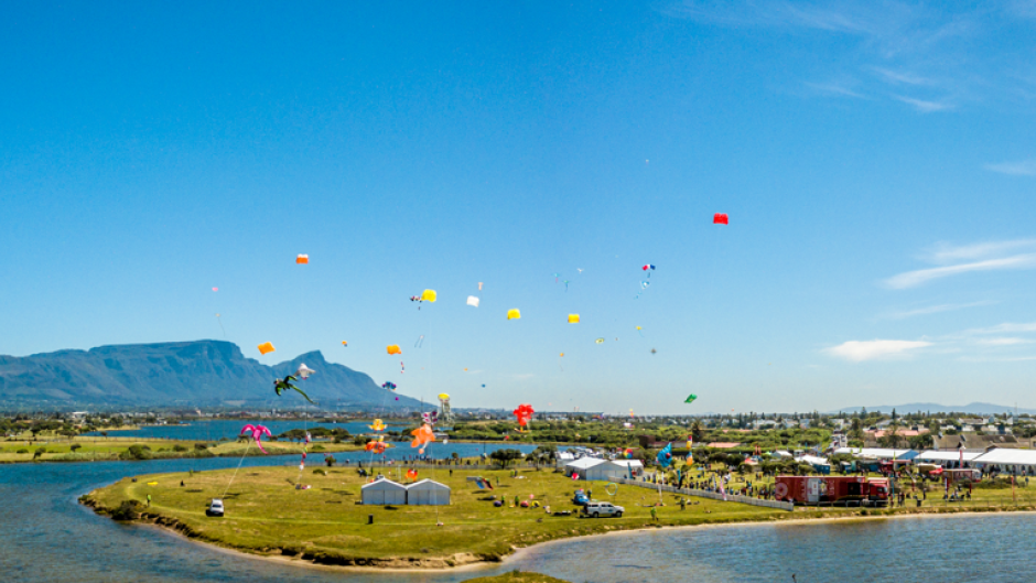Kite-flying festival. Cape Town, South Africa - stock photo