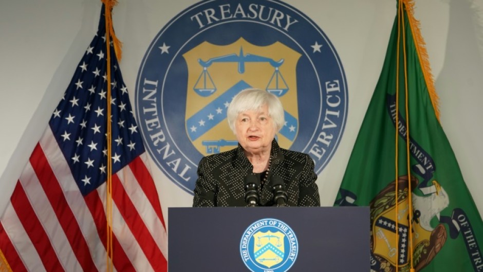 US Treasury Secretary Janet Yellen attends an event in McLean, Virginia a day after the world's biggest economy lost its top-tier credit rating from Fitch 