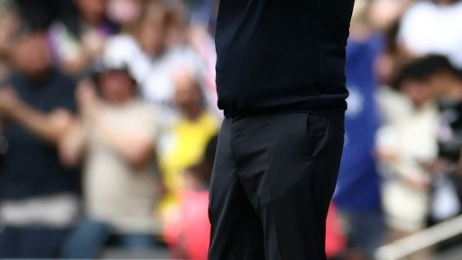 Tottenham manager Ange Postecoglou is introduced to the home crowd before the pre-season friendly against Shakhtar Donetsk