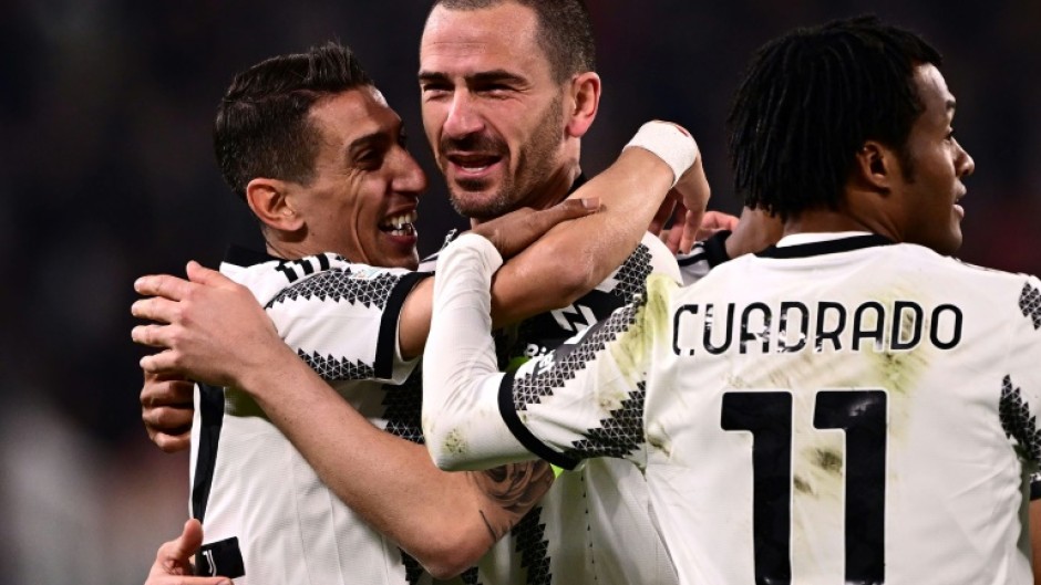 Leonardo Bonucci (C) has won eight league titles with Juventus