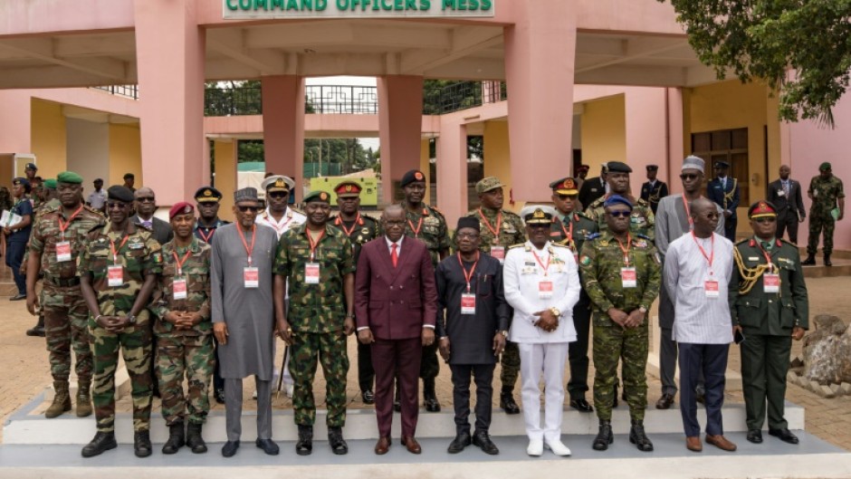 The ECOWAS military chiefs and delegates at the Niger crisis meeting in Ghana 