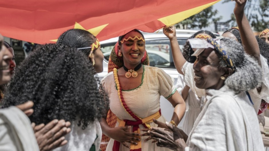 Tigrayan women gathered to mark the traditional festival of Ashenda in Addis Ababa for the first time since 2020