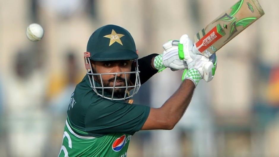 Top of the world: Pakistan captain Babar Azam on his way to his 19th ODI century on Wednesday