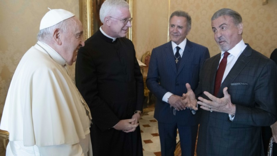 Sylvester Stallone visits Pope at Vatican