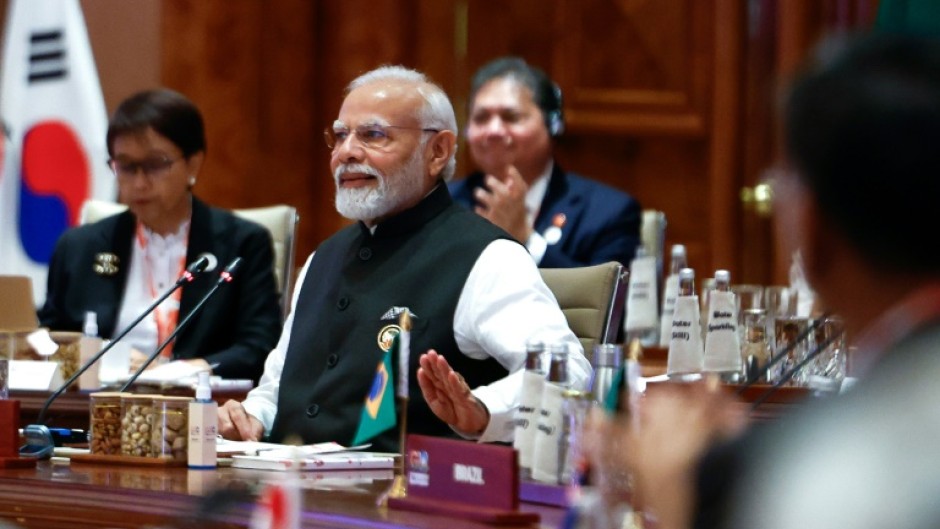 Indian Prime Minister Narendra Modi attends a session of the G20 summit in New Delhi