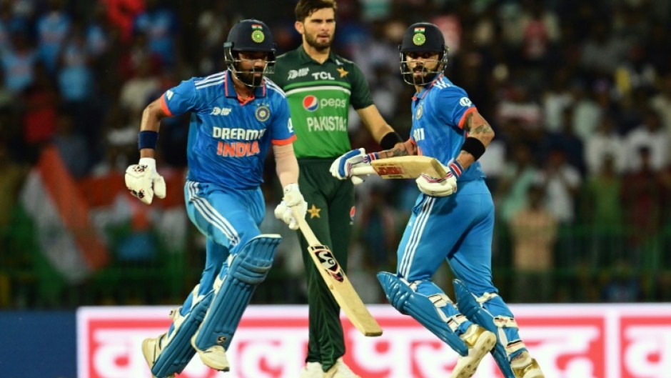 Virat Kohli (right) and KL Rahul hit 122 and 111 respectively in an unbeaten stand of 233 against Pakistan