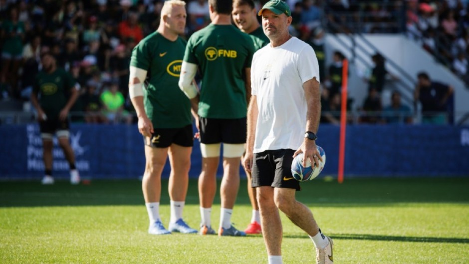 Jacques Nienaber (C) took over from Rassie Erasmus as head coach after the 2019 Rugby World Cup