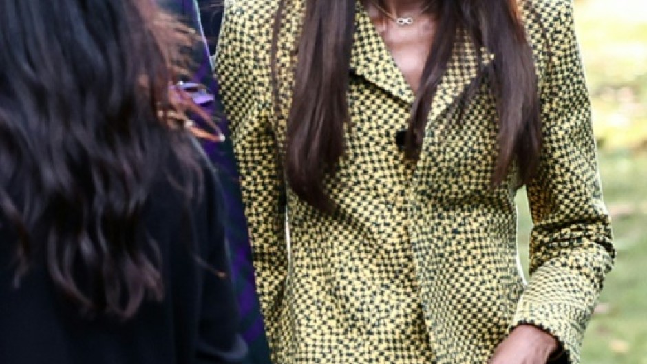 Model Naomi Campbell arrives for British fashion house Burberry's Spring/Summer 2024 collection