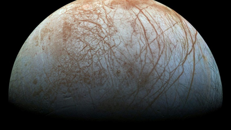 Jupiter's moon Europa, where an ocean hidden under kilometres of ice is considered a prime candidate for extraterrestrial life