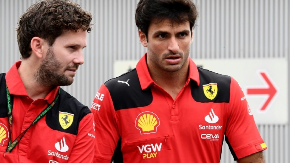 Ferrari's Spanish driver Carlos Sainz prepares for the Formula One Japanese Grand Prix race in Suzuka after winning in Singapore last week