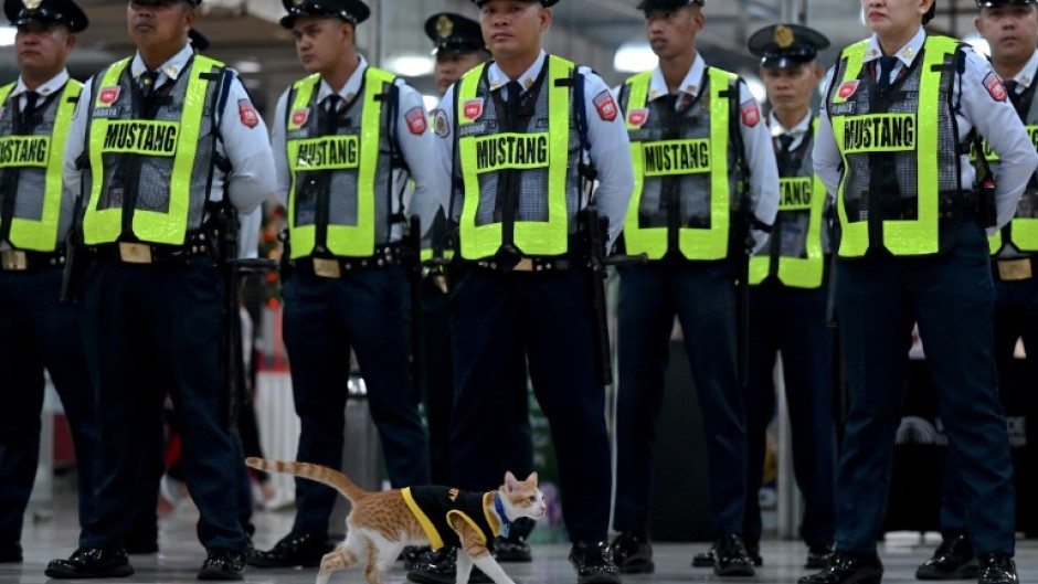 Conan, a six-month-old stray, joined the security team of the Worldwide Corporate Center in the capital Manila several months ago