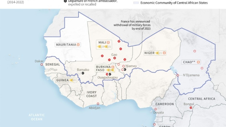 France's military and diplomatic influence challenged in West and Central Africa
