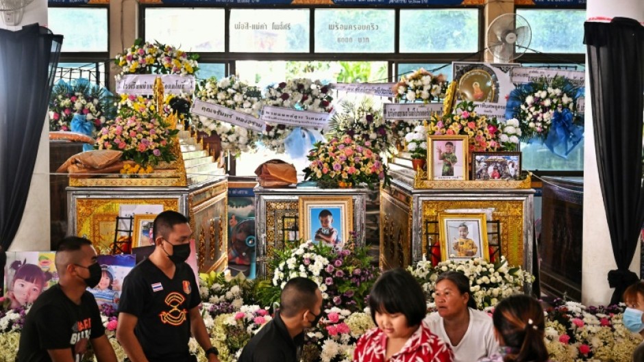 A former policeman murdered 24 children and 12 adults at a nursery in northern Thailand using a knife and legally owned handgun