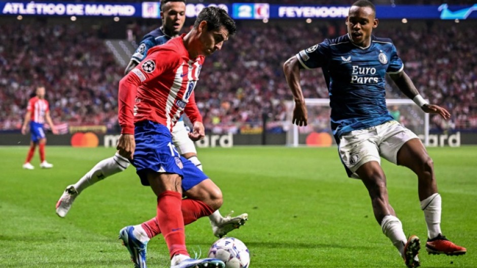 Atletico's Alvaro Morata scored twice against Feyenoord in Madrid