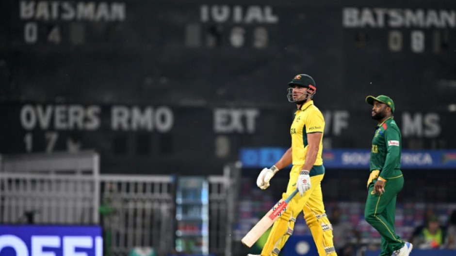Bemused: Marcus Stoinis (L) was the victim of a controversial umpiring decision