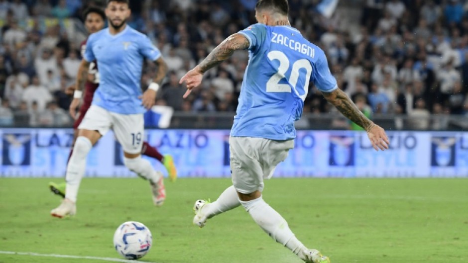 Lazio midfielder Mattia Zaccagni (R) has failed to recover from an ankle injury in time to play Italy's Euro 2024 qualifier against England at Wembley