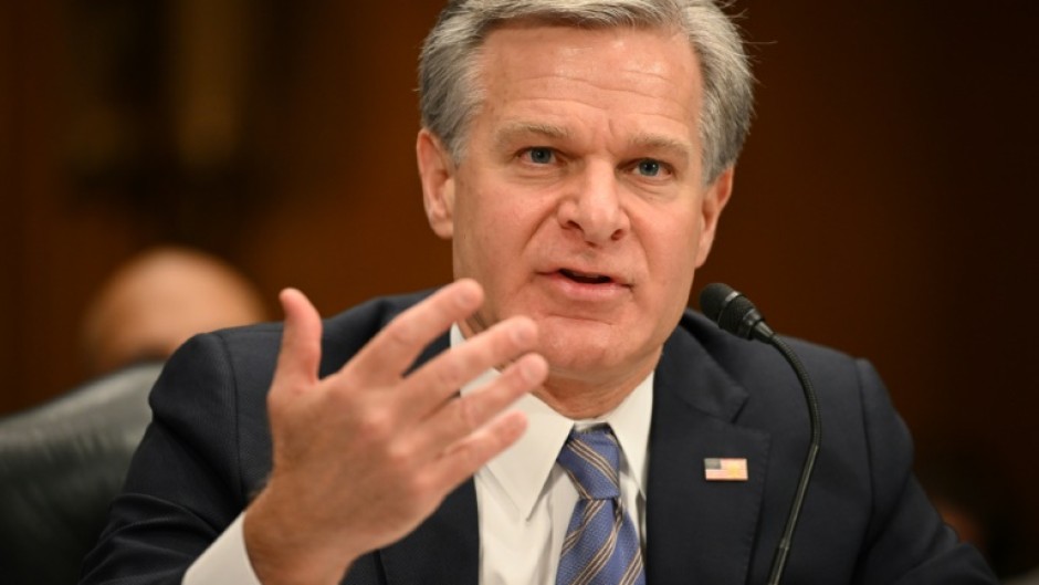 FBI Director Christopher Wray testifying before the Senate Homeland Security and Government Affairs Committee