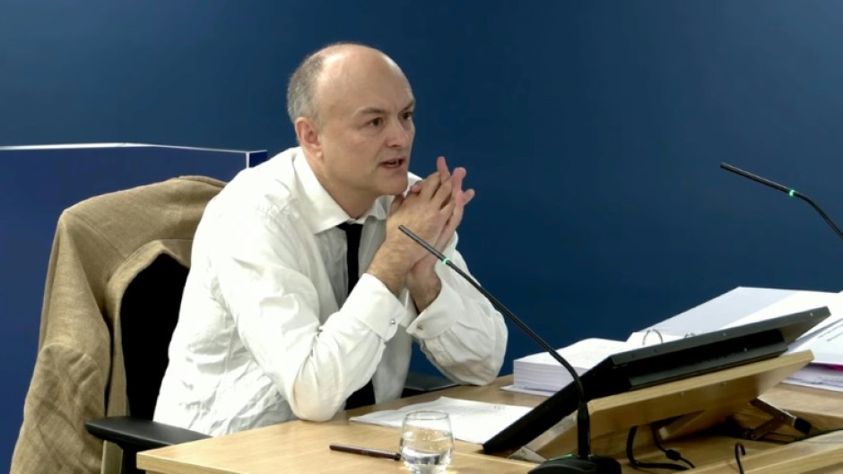 A video grab from footage broadcast by the UK Covid-19 Inquiry shows Former special advisor at 10 Downing Street, Dominic Cummings, giving evidence to the UK Covid-19 Inquiry, in London, on October 31, 2023
