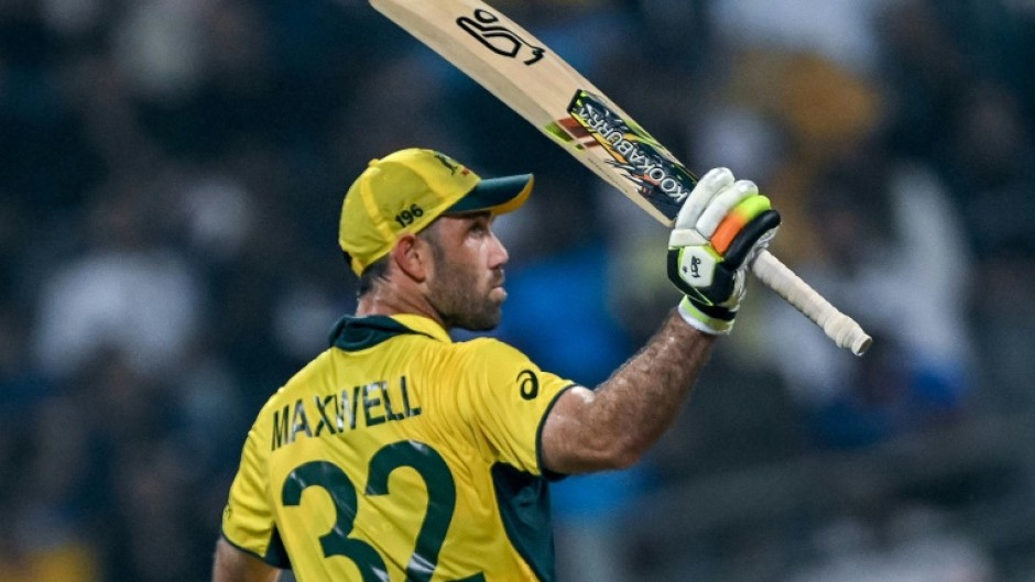Holding out: Australia's Glenn Maxwell celebrates