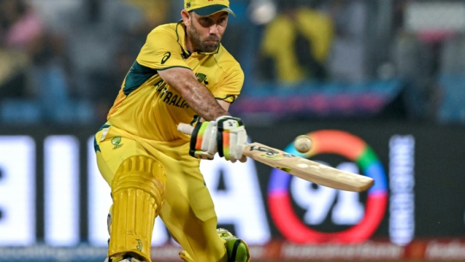 Stunning: Australia's Glenn Maxwell hits out during a match-winning World Cup hundred against Afghanistan in Mumbai