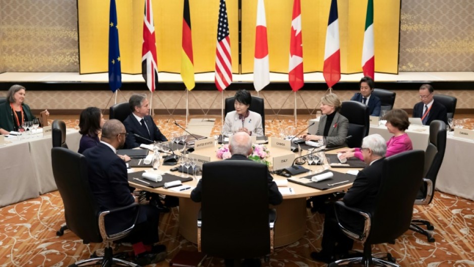 G7 foreign ministers are seeking to hammer out a common line on the Israel-Hamas war during talks in Japan