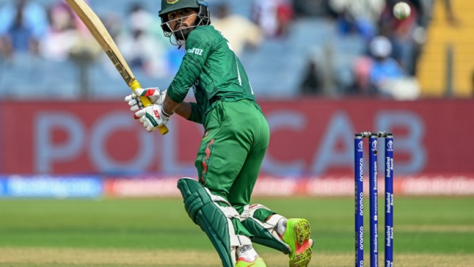 Fine innings: Bangladesh's Towhid Hridoy on his way to 74 against Australia in Pune 