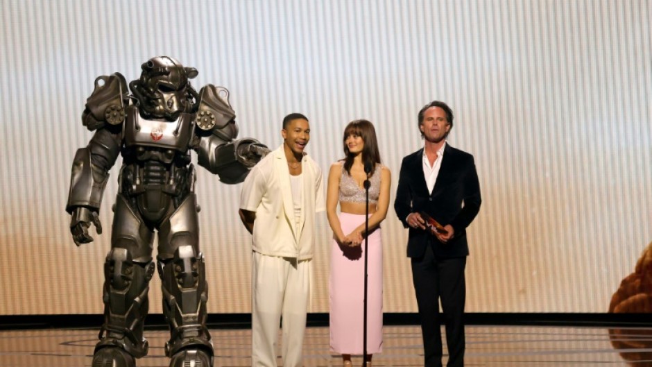 Actors involved in a 'Fallout' television show being created for Amazon take part in the 2023 Game Awards where a 'Last of Us' series based on the eponymous video game won for best adaptation