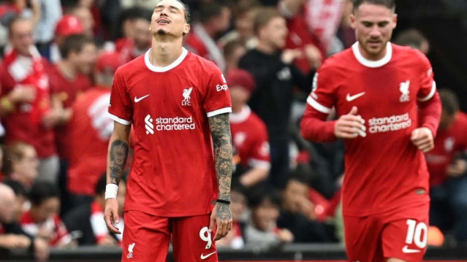 Darwin Nunez (left) is in his second season at Liverpool