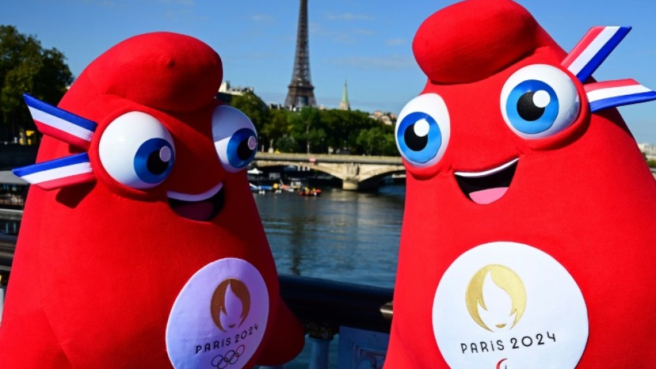 The cheery Olympics mascots contrast with the 'gloomy mood' of the country