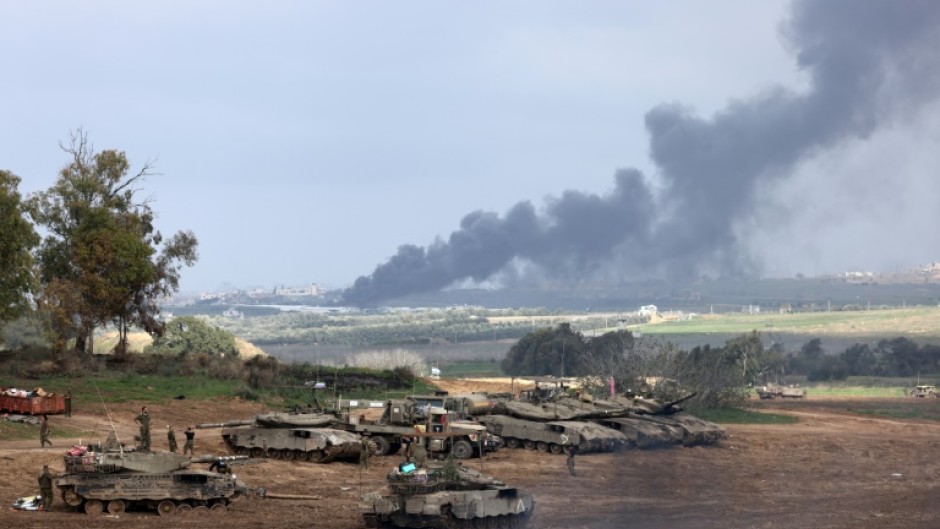Israeli forces near the border with the Gaza Strip