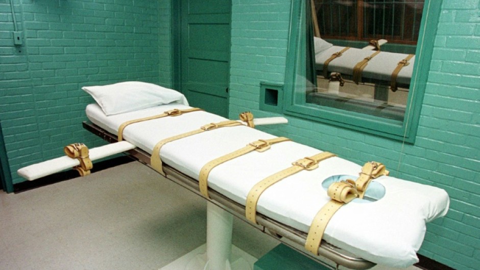 Most executions in the United States are carried out by lethal injection -- this is the death chamber in Huntsville, Texas (image from February 2000)