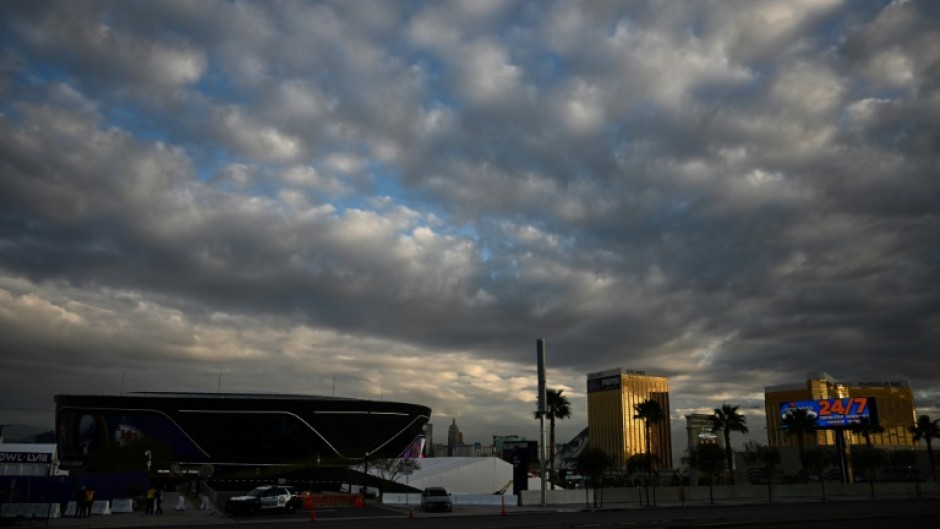 A view of the Allegiant Stadium which will host Sunday's Super Bowl in Las Vegas 