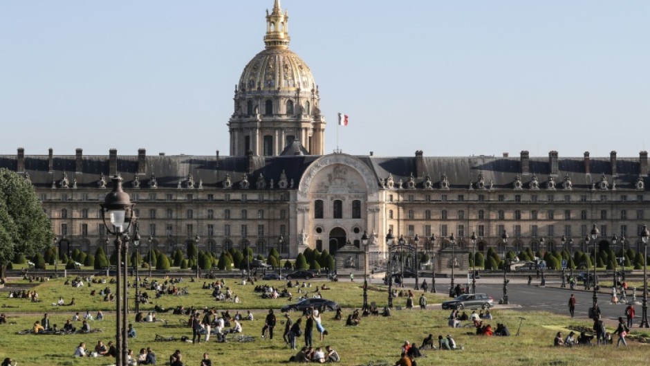 The rabbits enjoyed munching the grass outside the Invalides complex in Paris
