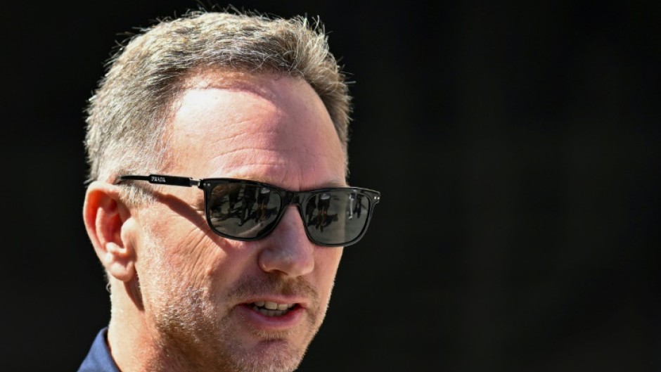 Red Bull Racing team principal Christian Horner arrives for practice at the  Bahrain Grand Prix 