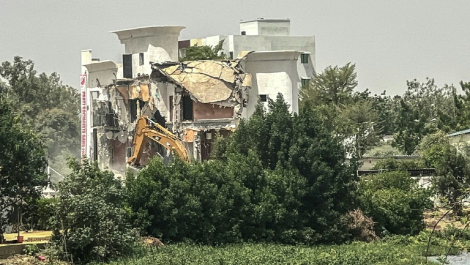 Heavy machinery was seen operating outside the headquarters of the Chadian opposition Socialist Party Without Borders