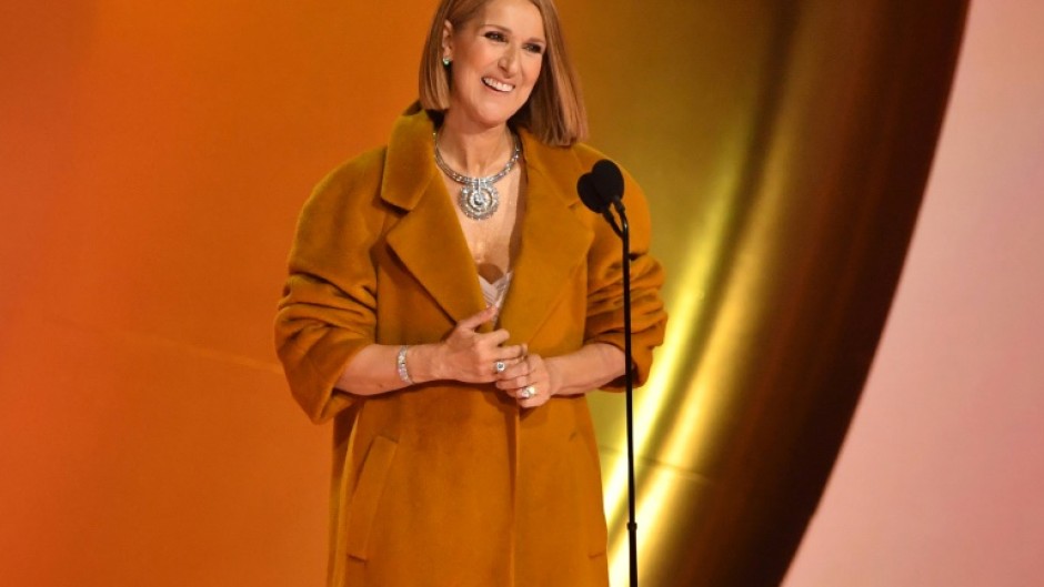 Celine Dion presents Album Of The Year award during the Grammy Awards on February 4, 2024