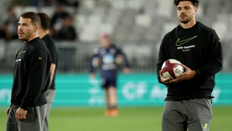 Romain Ntamack (R) plays for Toulouse and France alongside Antoine Dupont (L)