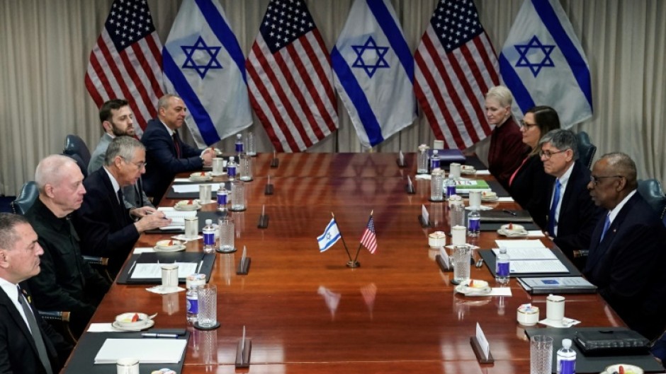 US Defense Secretary Lloyd Austin meets Israeli Defense Minister Yoav Gallant at the Pentagon 
