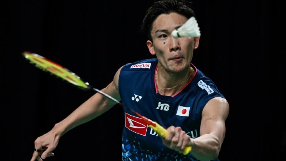 Japan's Kento Momota in action in February