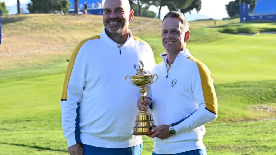 Thomas Bjorn (left) will again serve as an assistant to Europe captain Luke Donald at the 2025 Ryder Cup