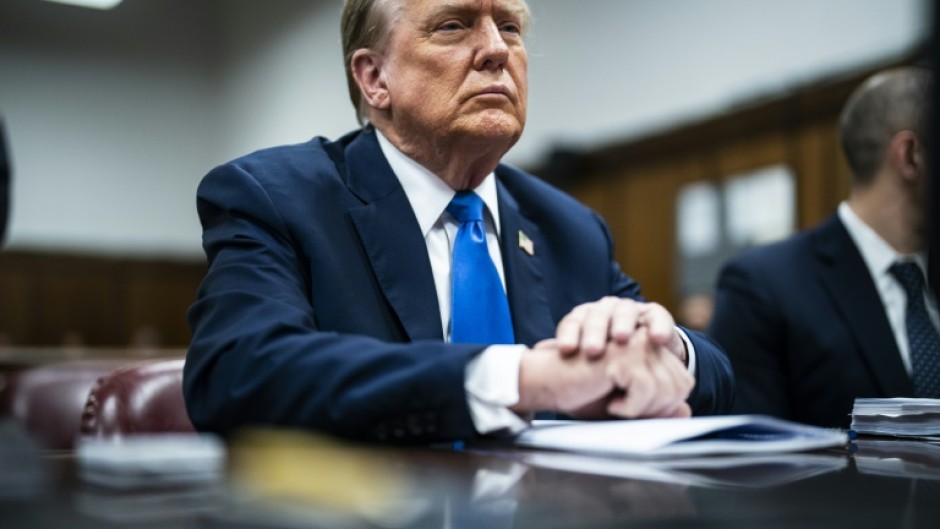 Donald Trump attends his trial in New York on April 18, 2024