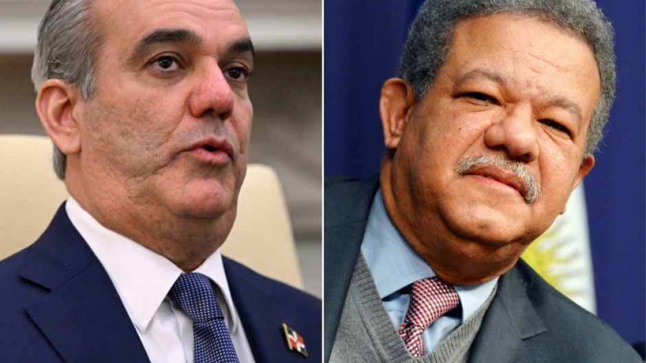 Dominican Republic President Luis Abinader (L) and his main rival, three-time ex-president Leonel Fernandez 