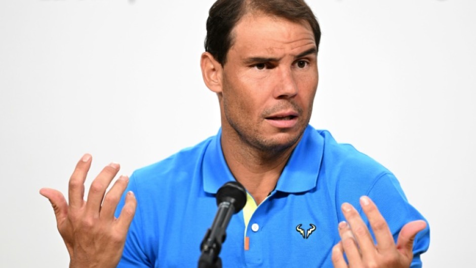 Last time?: Rafael Nadal holds a French Open press conference on Saturday 