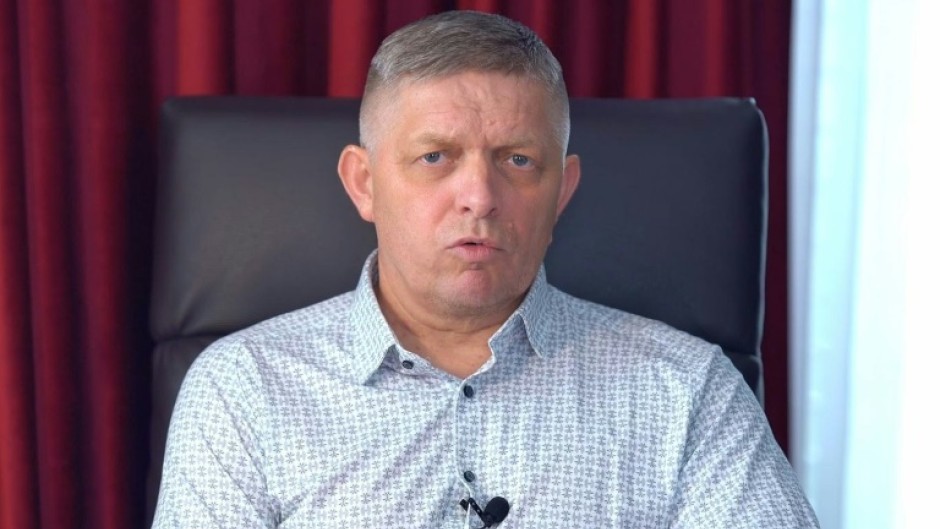 This frame grab made from a handout video provided by the Slovak government shows Slovak Prime Minister Robert Fico speaking for the first time since being shot in an assassination attempt last month