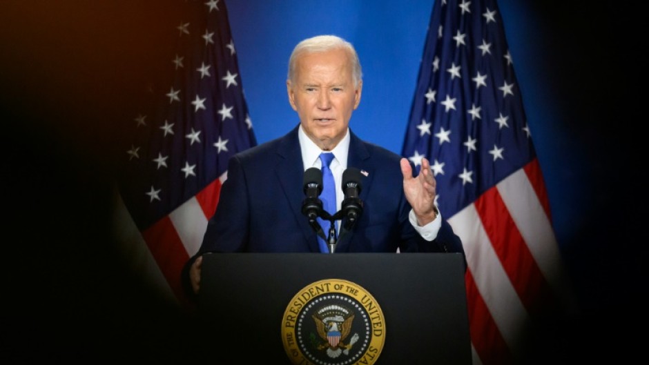 President Joe Biden gives a press conference